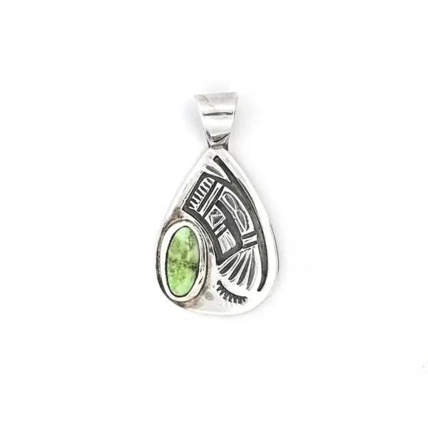 Estate Sterling Green Stone Pendant Mark Jewellers La Crosse, WI