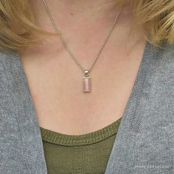 Estate Sterling Pink Stone Pendant Image 3 Mark Jewellers La Crosse, WI