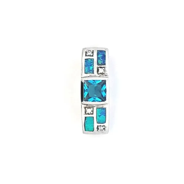Estate Sterling Synthetic Opal & Blue Topaz Pendant Mark Jewellers La Crosse, WI
