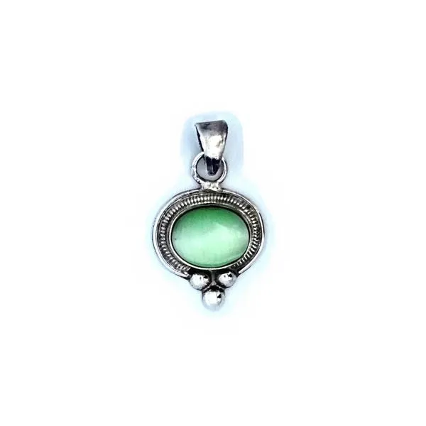 Estate Sterling Green Stone Pendant Mark Jewellers La Crosse, WI