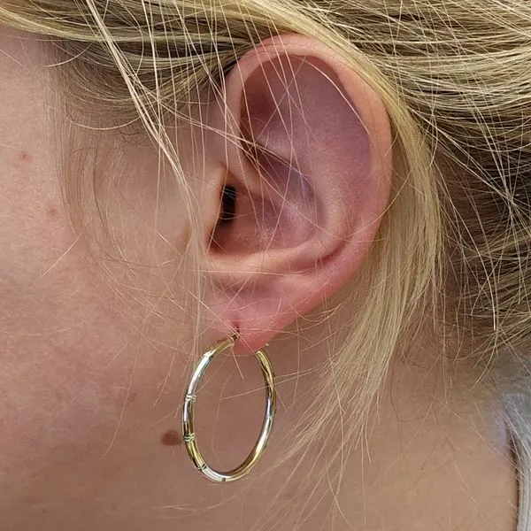 Estate SterlingTri-Color Hoop Earrings Image 2 Mark Jewellers La Crosse, WI