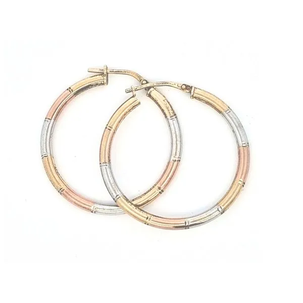 Estate SterlingTri-Color Hoop Earrings Mark Jewellers La Crosse, WI