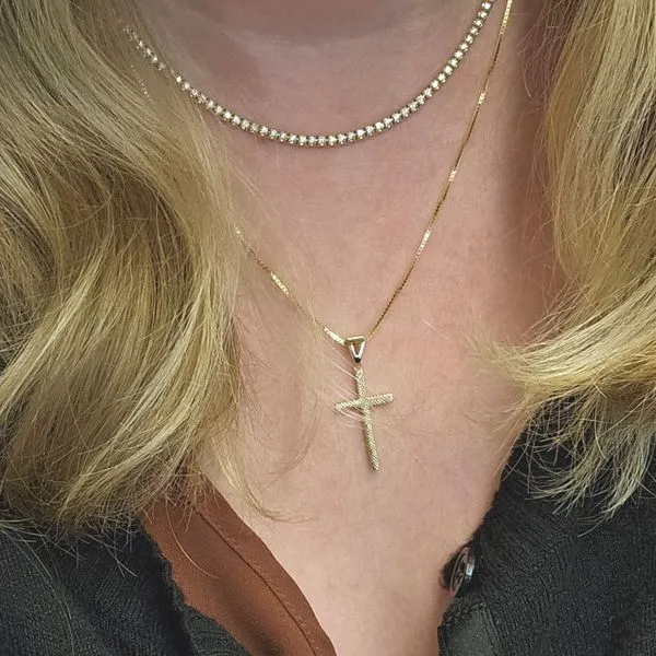 Estate Yellow Gold Cross Pendant Image 2 Mark Jewellers La Crosse, WI