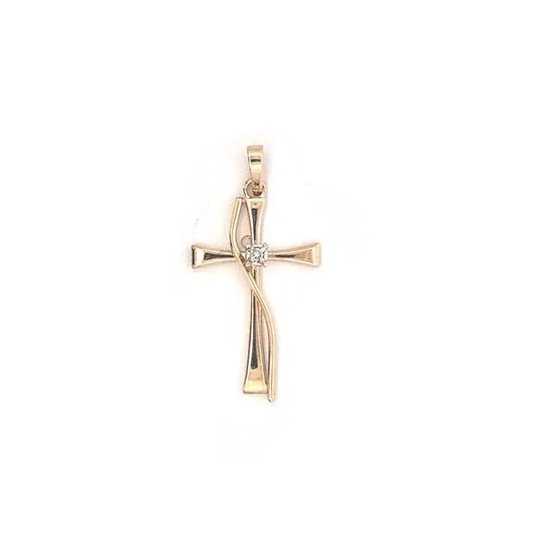 Estate Yellow Gold Diamond Cross Pendant Mark Jewellers La Crosse, WI