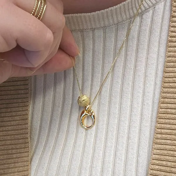 Estate Yellow Gold Mother & Child Pendant Image 3 Mark Jewellers La Crosse, WI