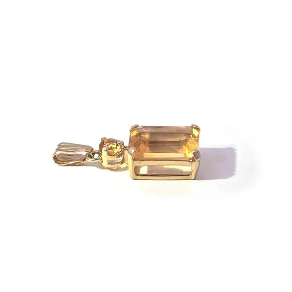 Estate Yellow Gold Orange Stone Pendant Image 2 Mark Jewellers La Crosse, WI
