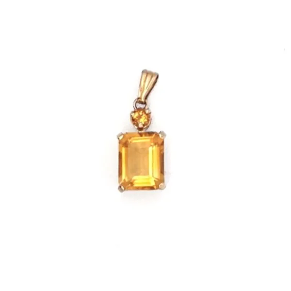 Estate Yellow Gold Orange Stone Pendant Mark Jewellers La Crosse, WI