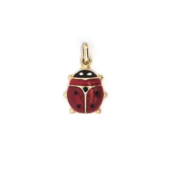Estate Yellow Gold Red & Black Ladybug Pendant Mark Jewellers La Crosse, WI