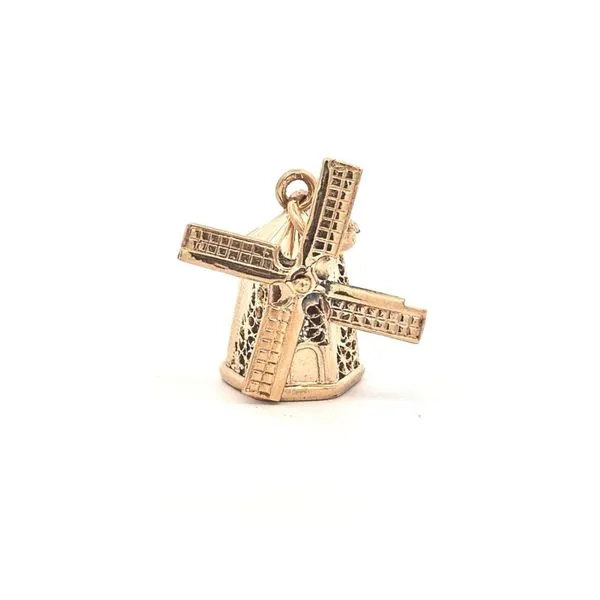 Estate Yellow Gold 3D Danish Windmill Charm Pendant Mark Jewellers La Crosse, WI