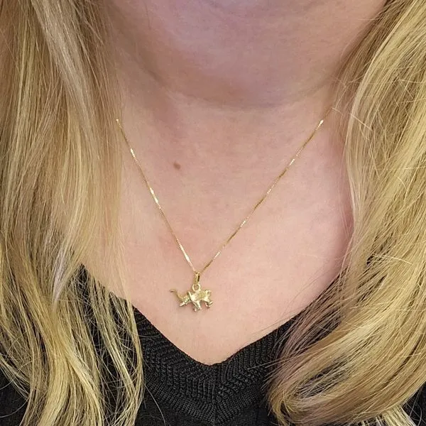 Estate Yellow Gold Elephant Pendant Image 2 Mark Jewellers La Crosse, WI