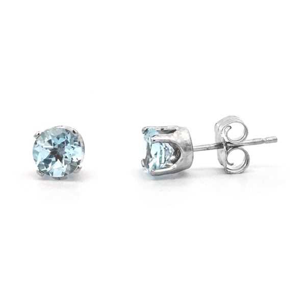 Estate White Gold Blue Stud Earrings Mark Jewellers La Crosse, WI