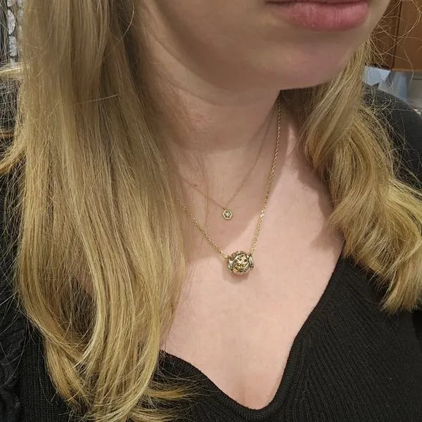 Estate Two-Tone Roundel Bead Pendant Image 2 Mark Jewellers La Crosse, WI