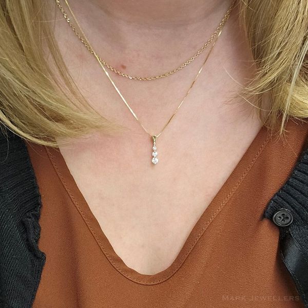 Estate Yellow Gold Diamond Trilogy Pendant Image 2 Mark Jewellers La Crosse, WI