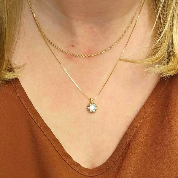 Estate Yellow Gold Diamond Pendant Image 3 Mark Jewellers La Crosse, WI