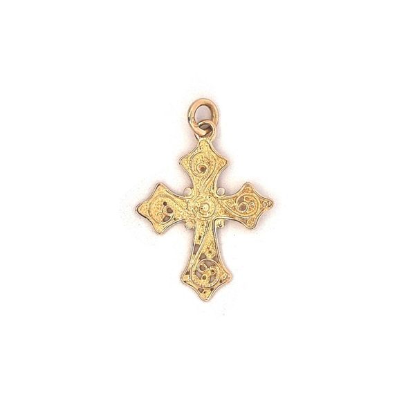 Estate Yellow Gold Filigree Cross Pendant Mark Jewellers La Crosse, WI