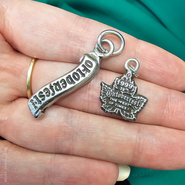 Estate Sterling Oktoberfest Flag Charm Image 2 Mark Jewellers La Crosse, WI