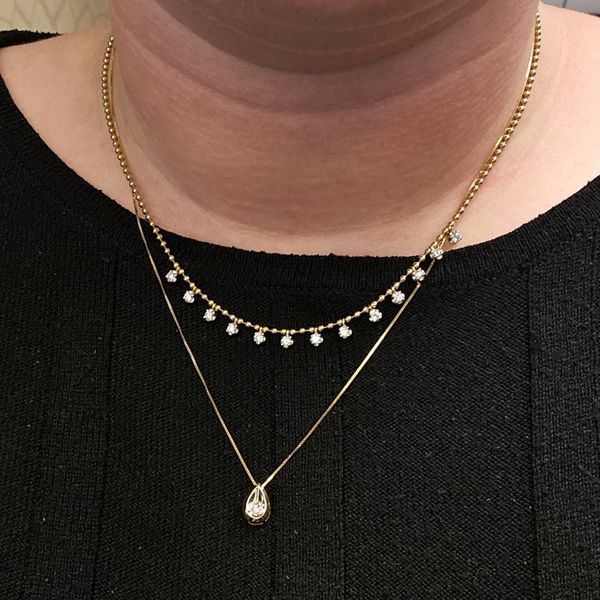 Estate Yellow & White Gold Diamond Pendant Image 3 Mark Jewellers La Crosse, WI