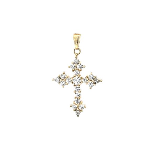 Estate Yellow Gold CZ Cross Pendant Mark Jewellers La Crosse, WI