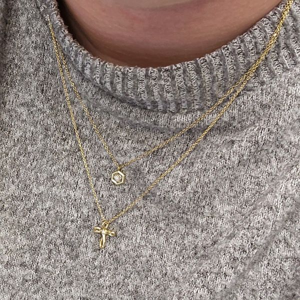 Estate Yellow Gold Diamond Cross 18