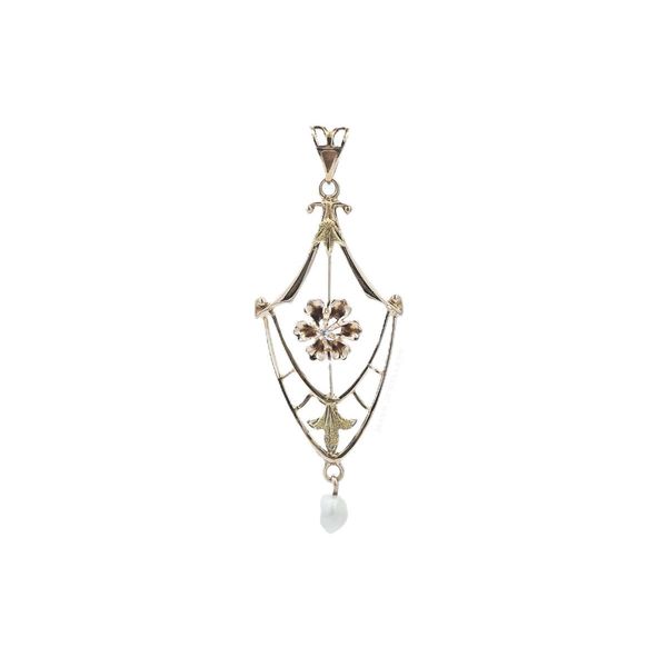 Estate Yellow Gold Flower Filigree Pendant Mark Jewellers La Crosse, WI