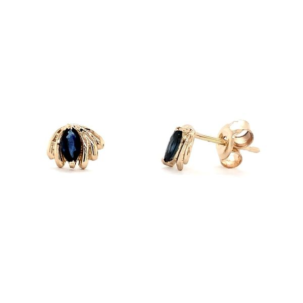Estate Yellow Gold Sapphire Stud Earrings Mark Jewellers La Crosse, WI
