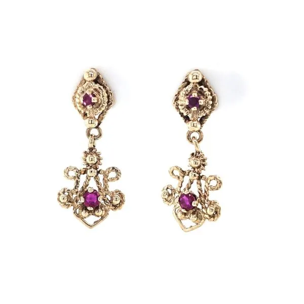 Estate Yellow Gold Filigree Dangle Earrings Mark Jewellers La Crosse, WI
