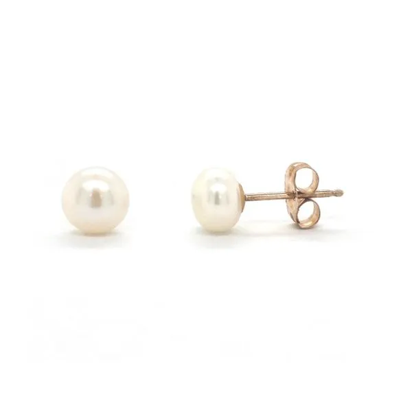 Estate Yellow Gold Pearl Stud Earrings Mark Jewellers La Crosse, WI