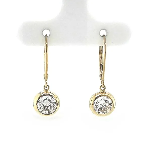 Estate Yellow Gold CZ Dangle Earrings Mark Jewellers La Crosse, WI