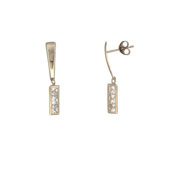 Estate Yellow Gold CZ Earrings Mark Jewellers La Crosse, WI