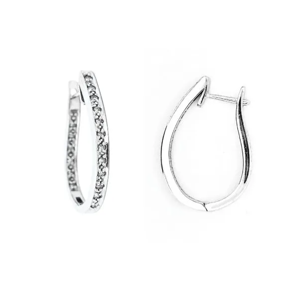 Estate White Gold Diamond Hoop Earrings Mark Jewellers La Crosse, WI