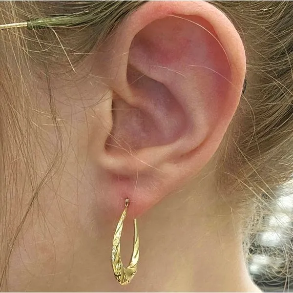 Estate Yellow Gold Hoop Earrings Image 3 Mark Jewellers La Crosse, WI