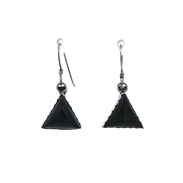 Estate Sterling Black Enamel Drop Earrings Mark Jewellers La Crosse, WI