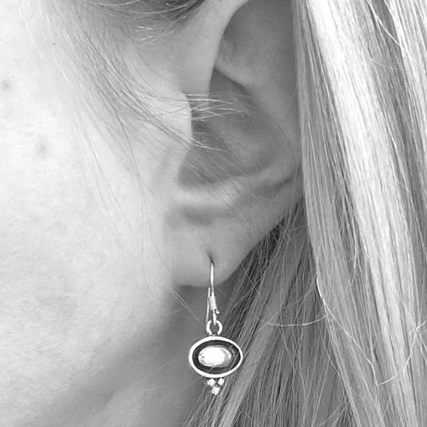 Estate Sterling Oval Drop Earrings Image 2 Mark Jewellers La Crosse, WI