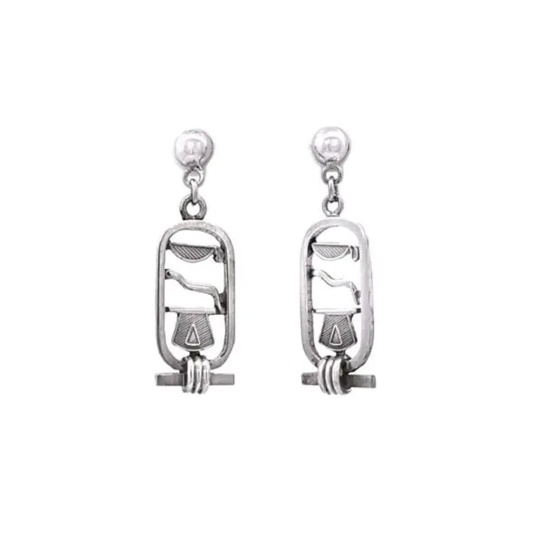 Estate Sterling Cartouche Drop Earrings Mark Jewellers La Crosse, WI