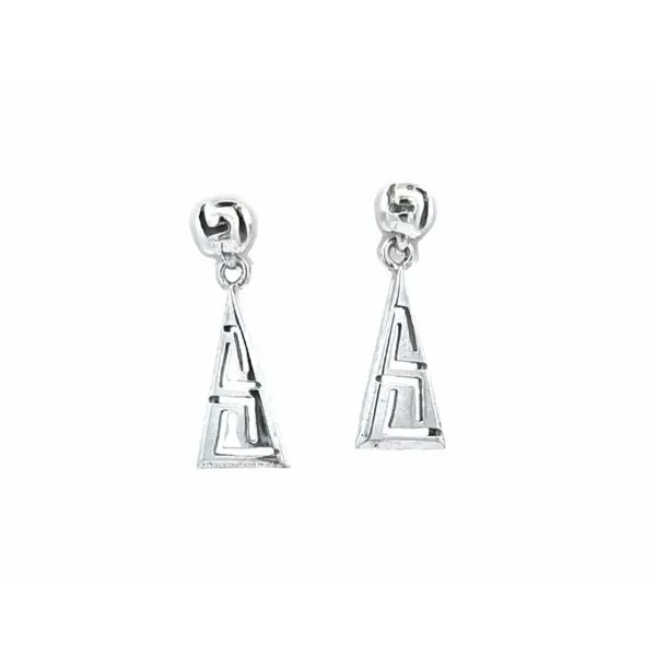 Estate Sterling Greek Key Drop Earrings Mark Jewellers La Crosse, WI