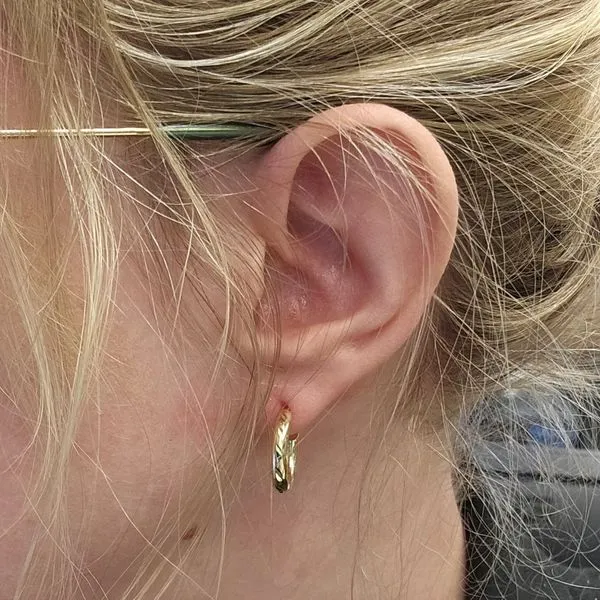 Estate Yellow Gold Hoop Earrings Image 3 Mark Jewellers La Crosse, WI