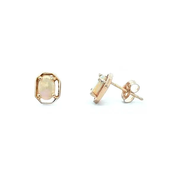 Estate Yellow Gold Synthetic Opal Stud Earrings Mark Jewellers La Crosse, WI