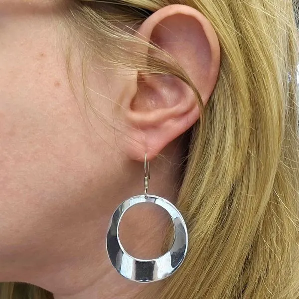 Estate Sterling Circle Drop Earrings Image 3 Mark Jewellers La Crosse, WI