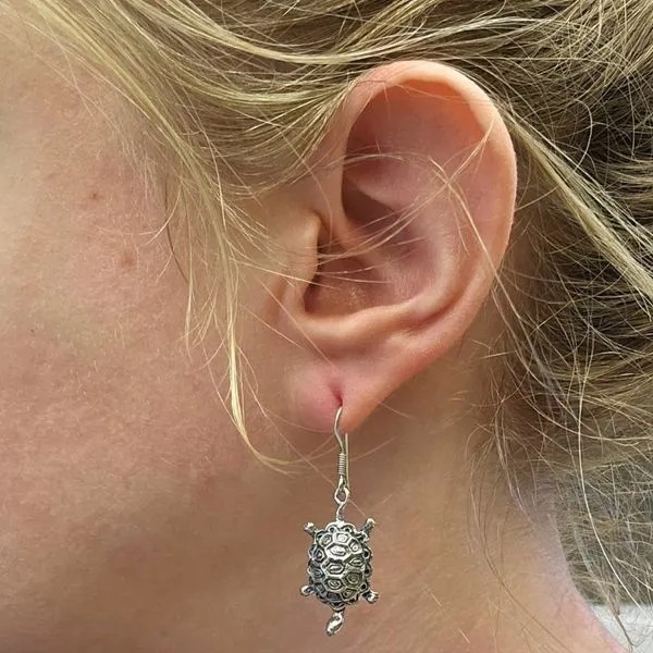 Estate Sterling Turtle Drop Earrings Image 3 Mark Jewellers La Crosse, WI