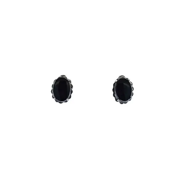 Estate Sterling Black Stone Stud Earrings Mark Jewellers La Crosse, WI