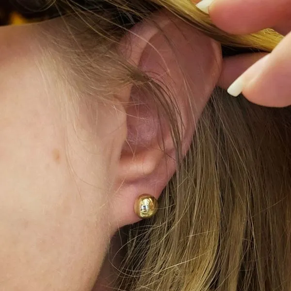 Estate Yellow Gold Ball Stud Earrings Image 2 Mark Jewellers La Crosse, WI