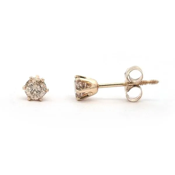 Estate Yellow Gold Diamond Stud Earrings Mark Jewellers La Crosse, WI