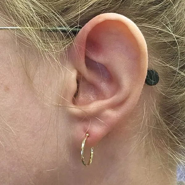 Estate Yellow Gold Hoop Earrings Image 2 Mark Jewellers La Crosse, WI
