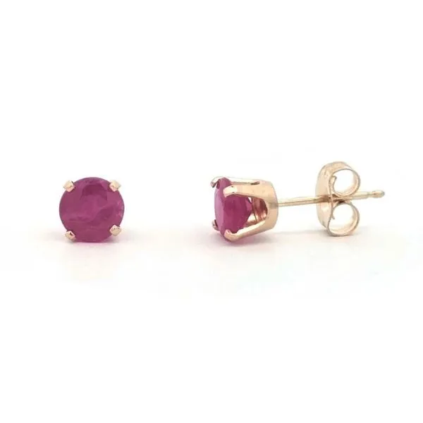 Estate Yellow Gold Ruby Stud Earrings Mark Jewellers La Crosse, WI