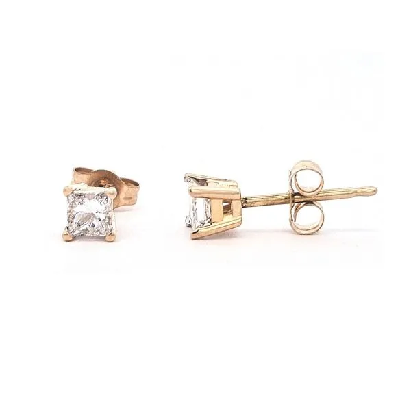 Estate Yellow Gold Diamond Stud Earrings Mark Jewellers La Crosse, WI