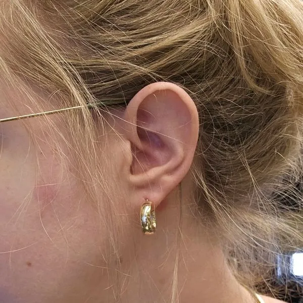 Estate Yellow Gold Hoop Earrings Image 3 Mark Jewellers La Crosse, WI