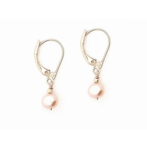 Estate Yellow Gold Pearl Leverback Earrings Mark Jewellers La Crosse, WI