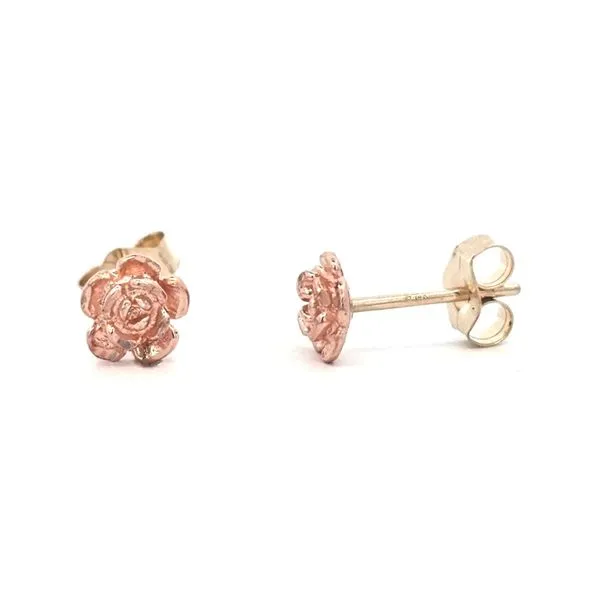 Estate Rose & Yellow Gold Rose Stud Earrings Mark Jewellers La Crosse, WI
