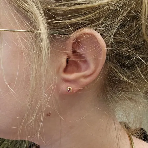 Estate Yellow Gold Love Knot Stud Earrings Image 2 Mark Jewellers La Crosse, WI