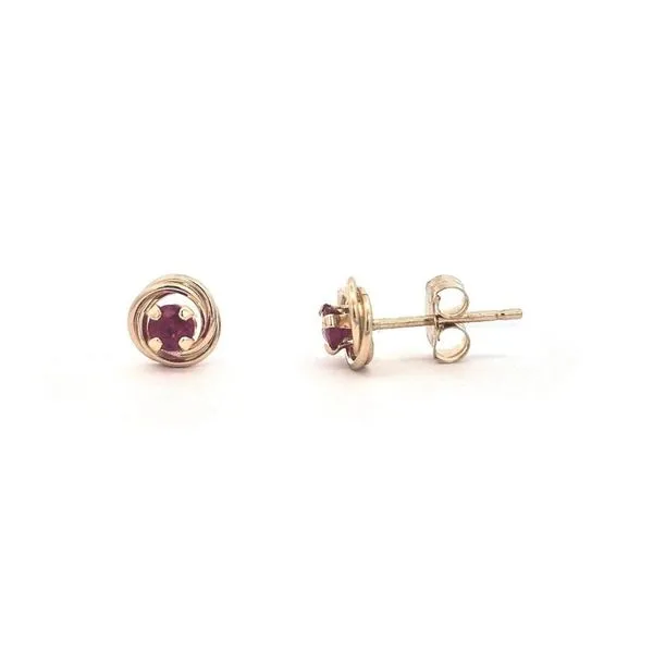 Estate Yellow Gold Love Knot Stud Earrings Mark Jewellers La Crosse, WI
